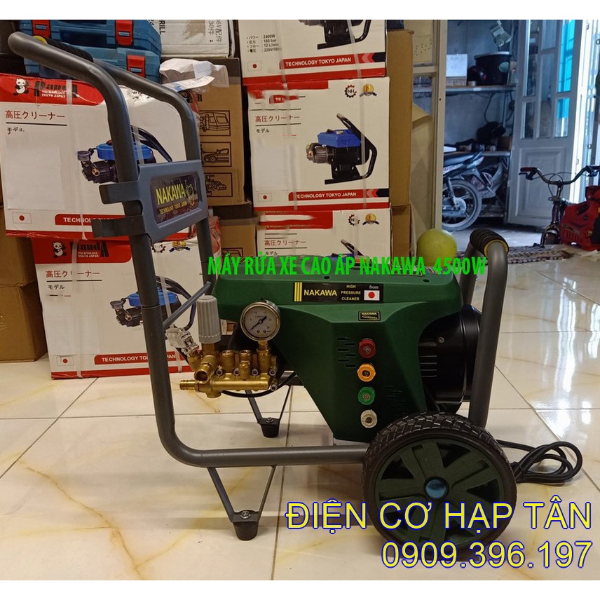 Máy Rửa Xe Cao Áp NAKAWA 4500W,RỬA SÂN,  RỬA XE TẢI, DU LỊCH