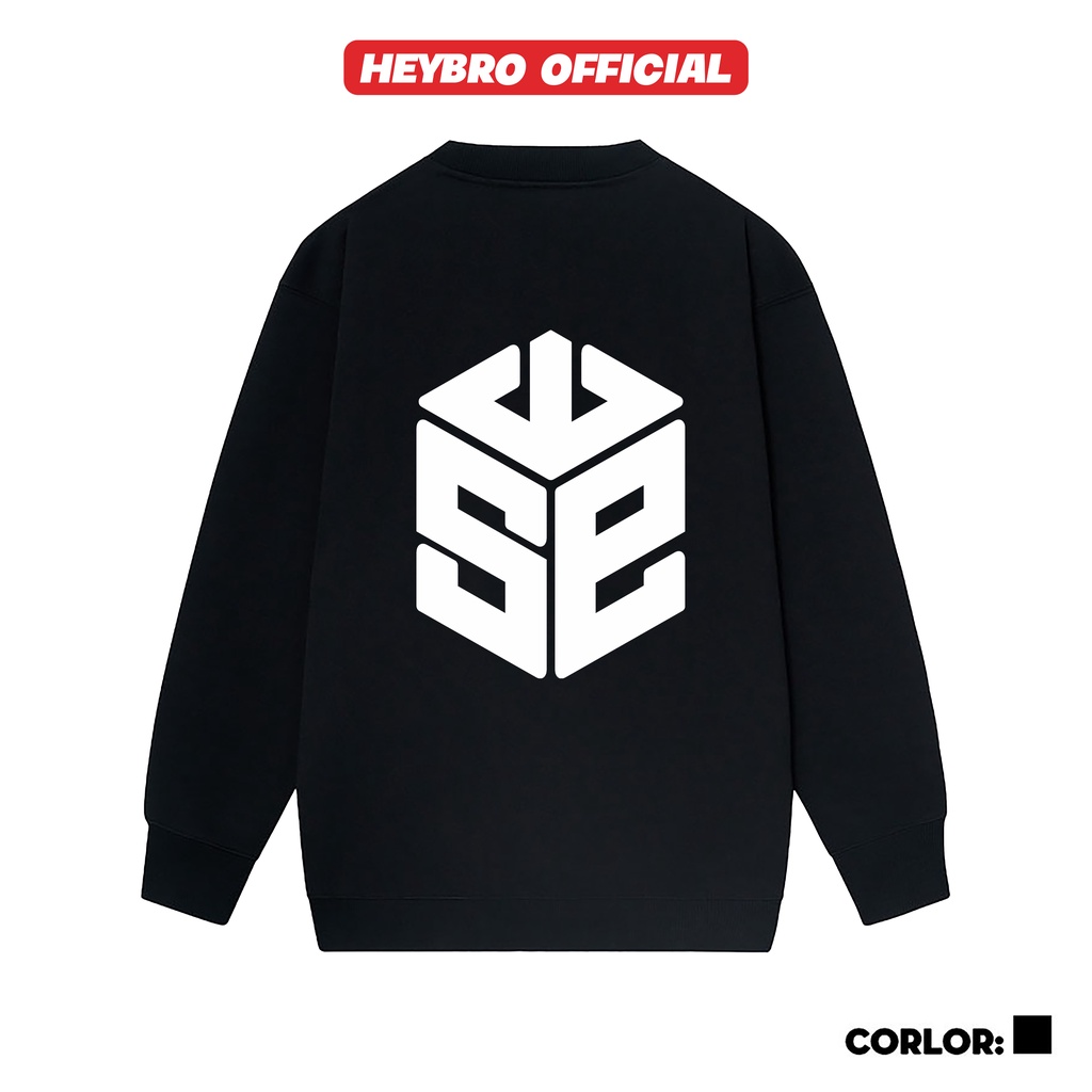 Áo nỉ sweater nam nữ Unisex HEYBRO dài tay form rộng phong cách GenZ SWT5