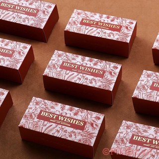 [11x5.5x3.5] Hộp quà tặng Best wishes chữ nhũ Retro