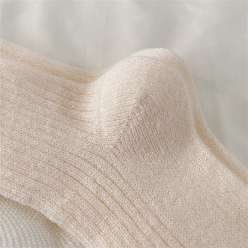 Vớ len dày WAFNHA D675 màu trơn đơn giản cho nữ