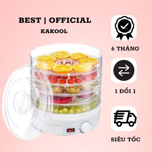 Máy Sấy Thực Phẩm Hoa Quả KAKOOL –Thiết Kế Khay 5 Tầng Trong Suốt