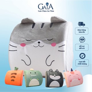 Gối tựa lưng, gối dựa lưng văn phòng cao cấp bằng cao su non họa tiết dễ thương