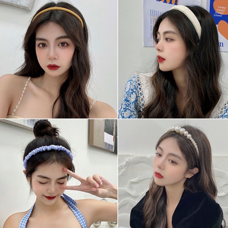 Băng Đô Cài Tóc Đính Ngọc Trai Nhân Tạo Thời Trang Hàn Quốc Dành Cho Nữ