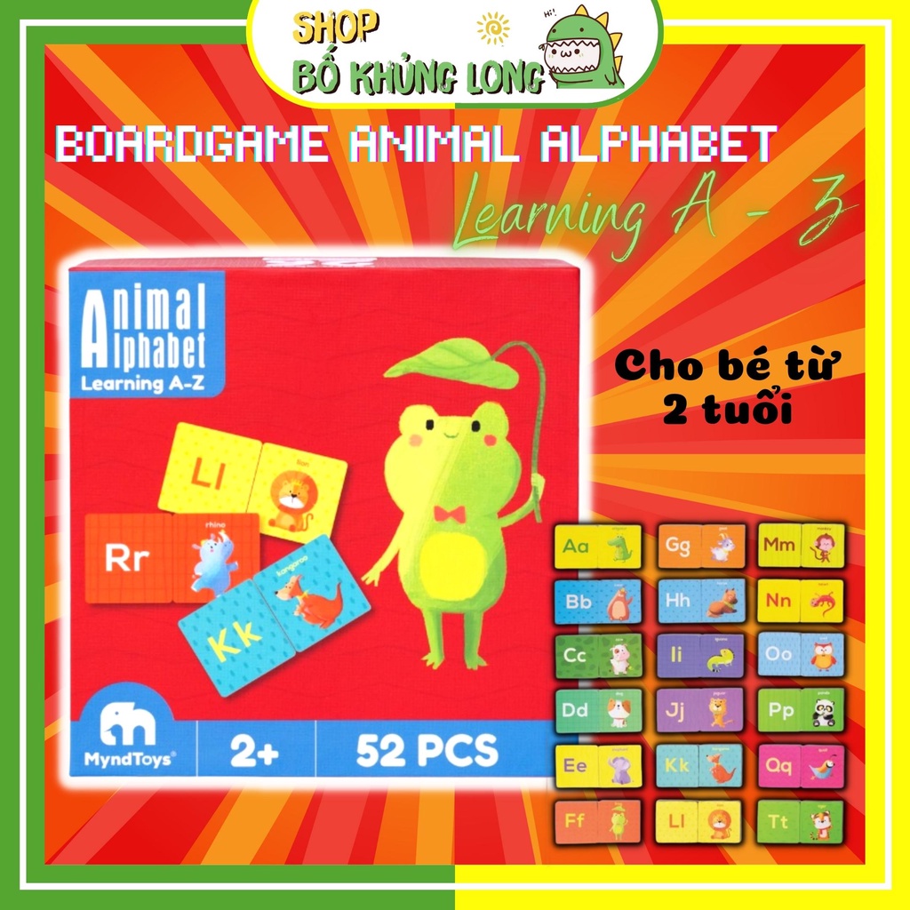 Đồ Chơi Giáo Dục Bộ Xếp Hình MyndToys Animal Alphabet (Learning A-Z) Dành Cho Các Bé Trên 2 Tuổi - BỐ KHỦNG LONG