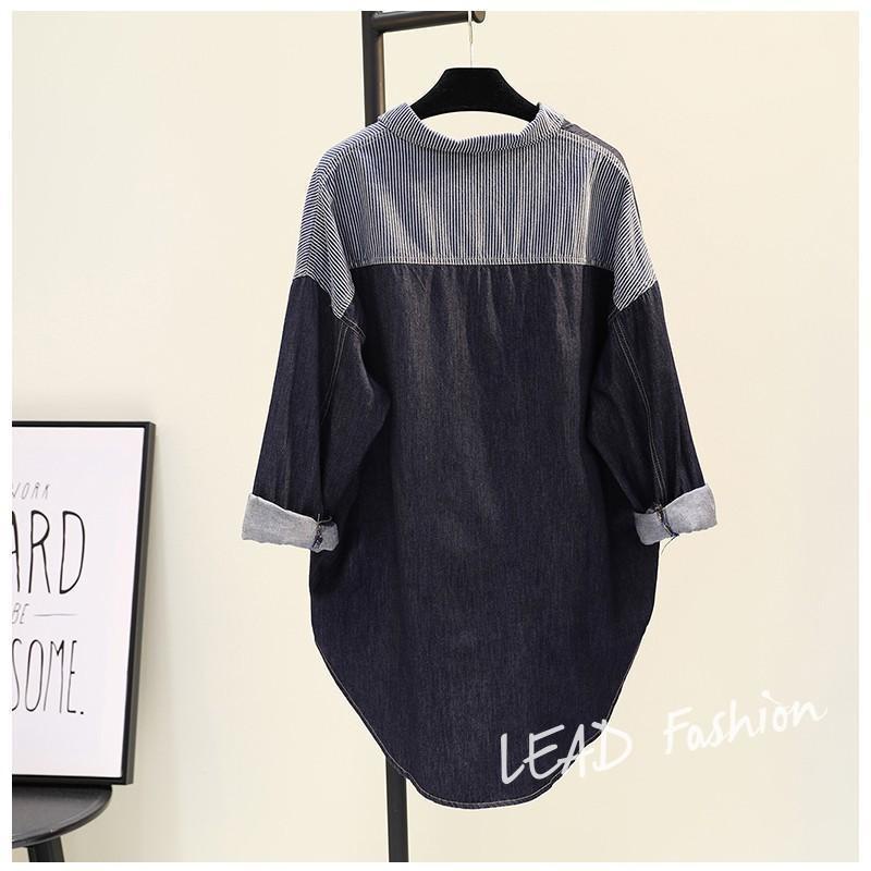 Áo Sơ Mi Dáng Rộng Phối Hai Túi Thời Trang Trẻ Trung Cho Nữ