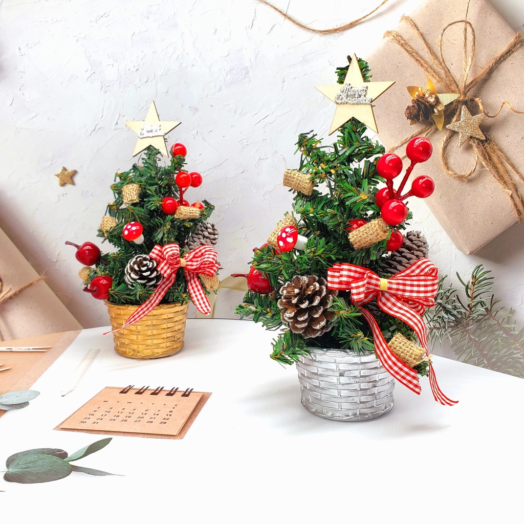 Cây Thông Nhí 20CM TNM08 Để Bàn Trang Trí Giáng Sinh