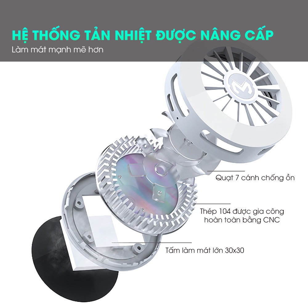 Quạt tản nhiệt điện thoại sò lạnh SIDOTECH P10 hút nam châm làm mát LED RGB gaming nhỏ gọn cho điện thoại máy tính bảng