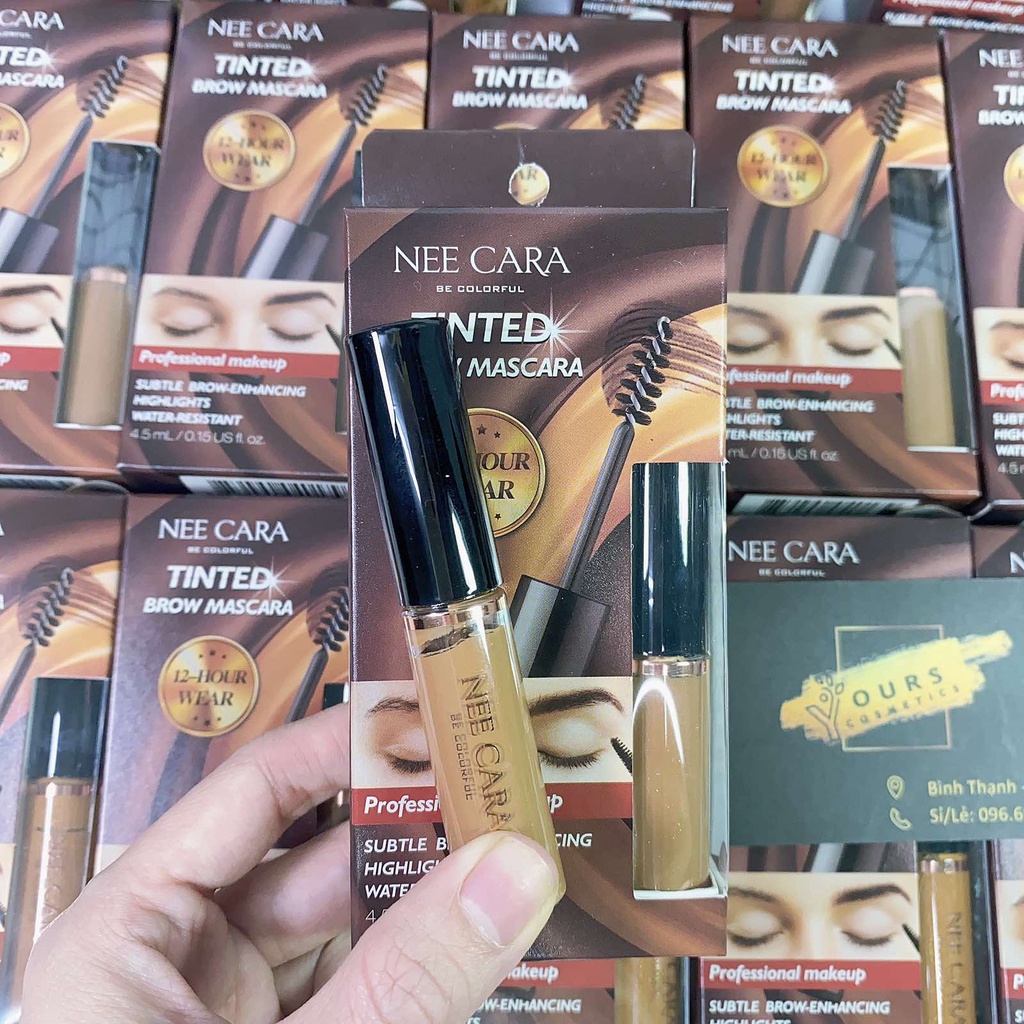 Mascara Chân Mày Nee Cara Tinted Brow Mascara N590 - Mascara Chân Mày Tone Nâu Đen