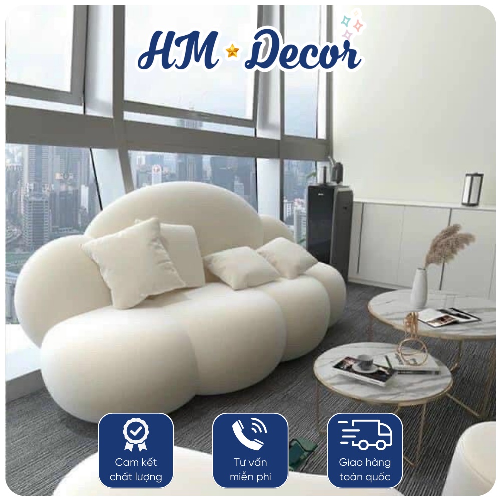 Ghế Sofa Decoe ⚡ Siêu Khuyến Mãi ⚡ Sofa Hình Đám Mây Vải Nỉ Lông Cừu Cực Xinh