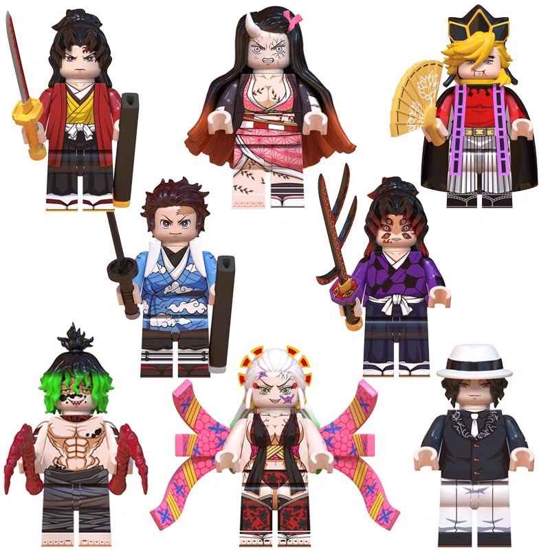 Lắp Ráp Minifigure Demon Slayer Minifigure Thanh Guơm Diệt Quỷ Lắp ráp Mô hình Anime Kimetsu No Yaiba
