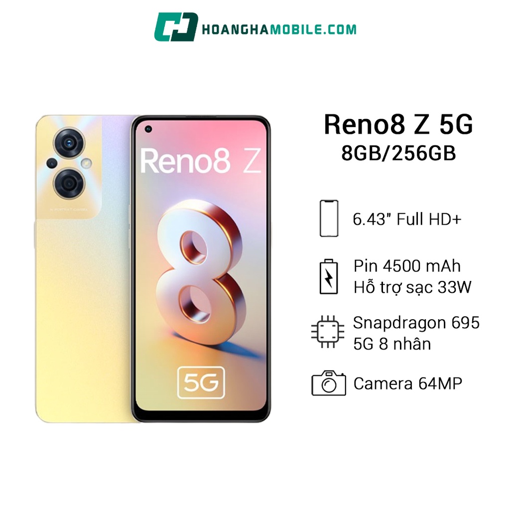 Điện Thoại OPPO Reno8 Z 5G 8GB/256GB 6.43" Full HD Chính Hãng - Hoàng Hà Mobile