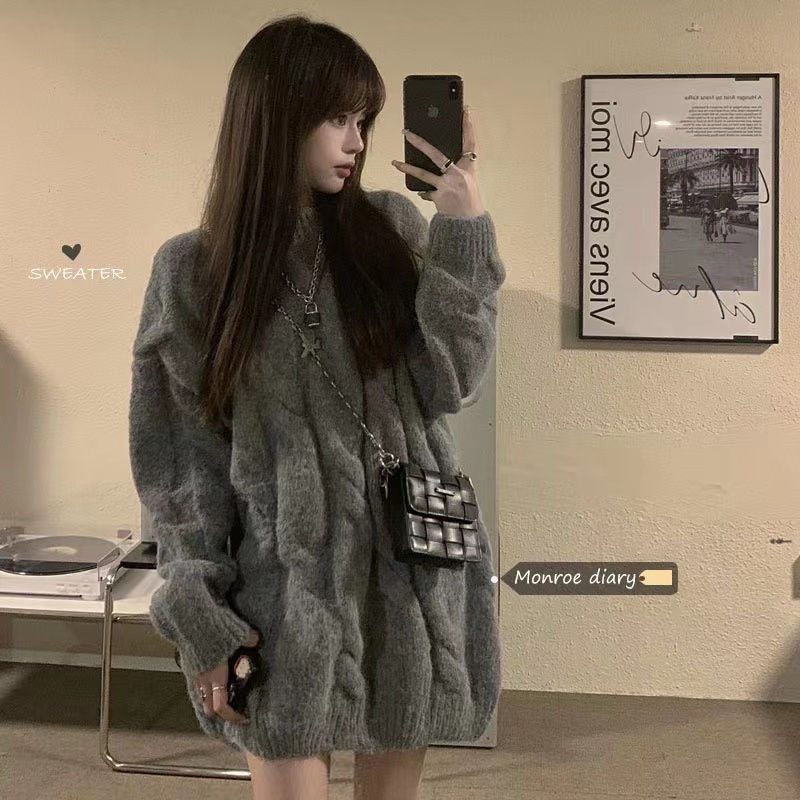 Áo sweater Dệt Kim Dày Dặn Dáng Rộng Thời Trang Thu Đông 2022 Mới