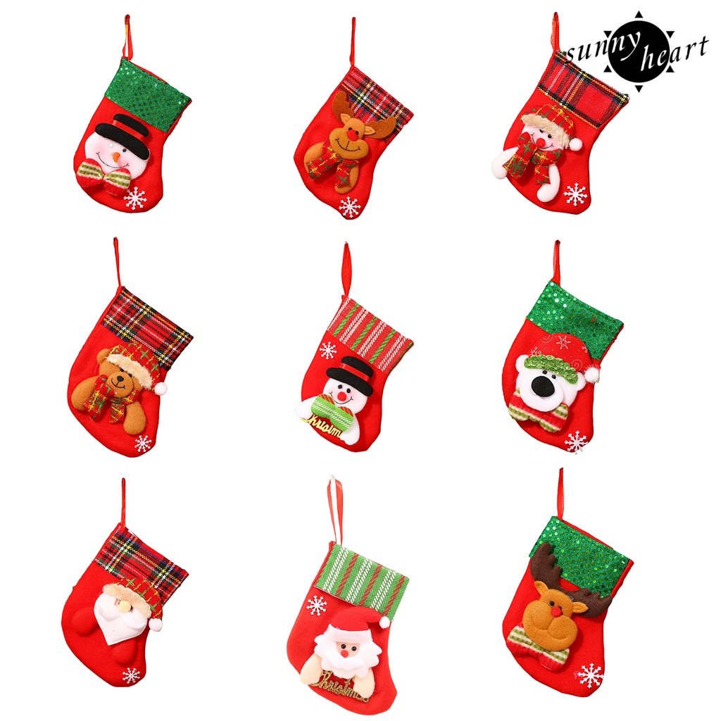 Su Túi Đựng Kẹo Hình Vớ Giáng Sinh Hoạt Hình Ba Chiều Siêu Mềm Bắt Mắt Chống Mài Mòn Trang Trí Giáng Sinh