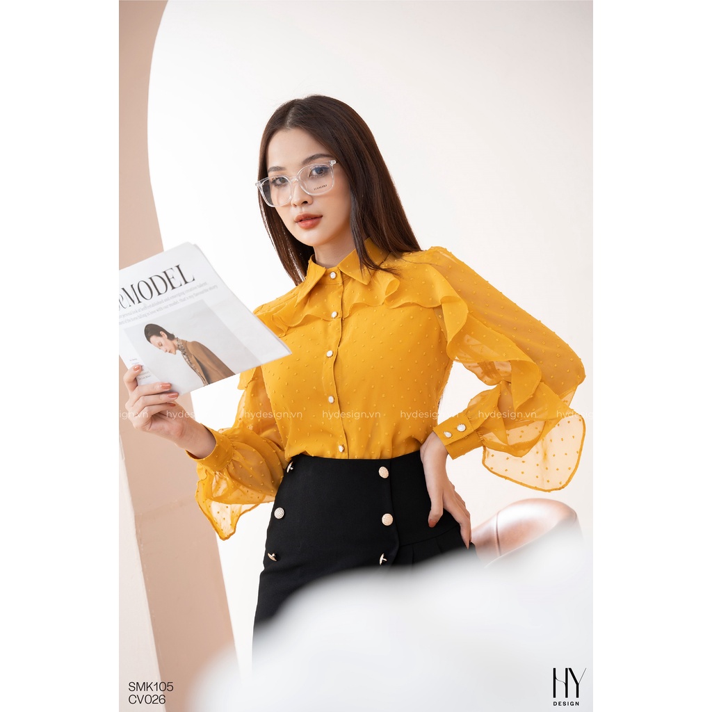 Áo sơ mi bèo tay cách điệu cao cấp - SMK1051