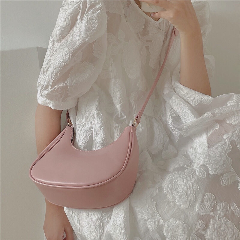 Menas Túi Đeo Vai Một Bên Vai Bằng Da PU Màu Trơn Phong Cách Phương Tây Thời Trang