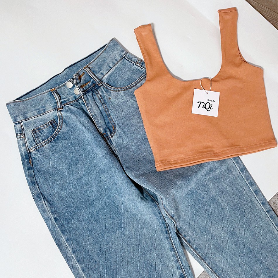 Quần Jean Baggy Nữ Lưng Cao 2 Nút Tôn Dáng Tiqi Jeans B1-193