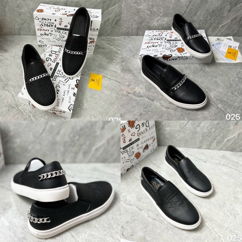 giầy slipon quai xích - giày lười Amiri đen dành cho nam