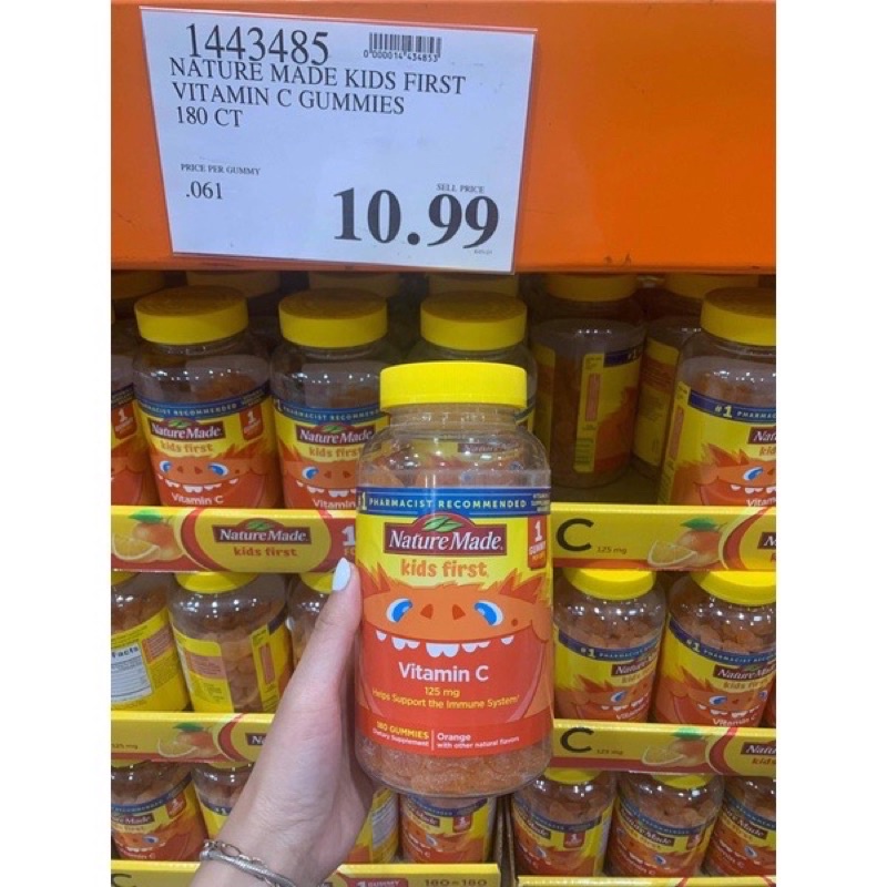 Kẹo dẻo C tăng sức đề kháng cho bé Nature Made Kids First Vitamin C 110 Gummies  của Mỹ