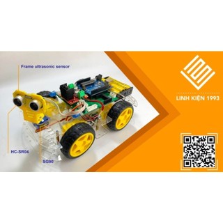 Bộ kit xe robot stem thông minh 4 bánh - tránh vật cản