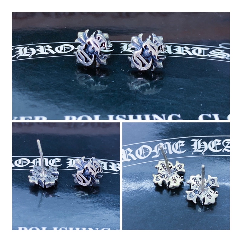 Bông tai Chrome Heart Logo CH bạc 925 cao cấp fullbox(1 chiếc) - Shop Lộc Độc Và Lạ 92