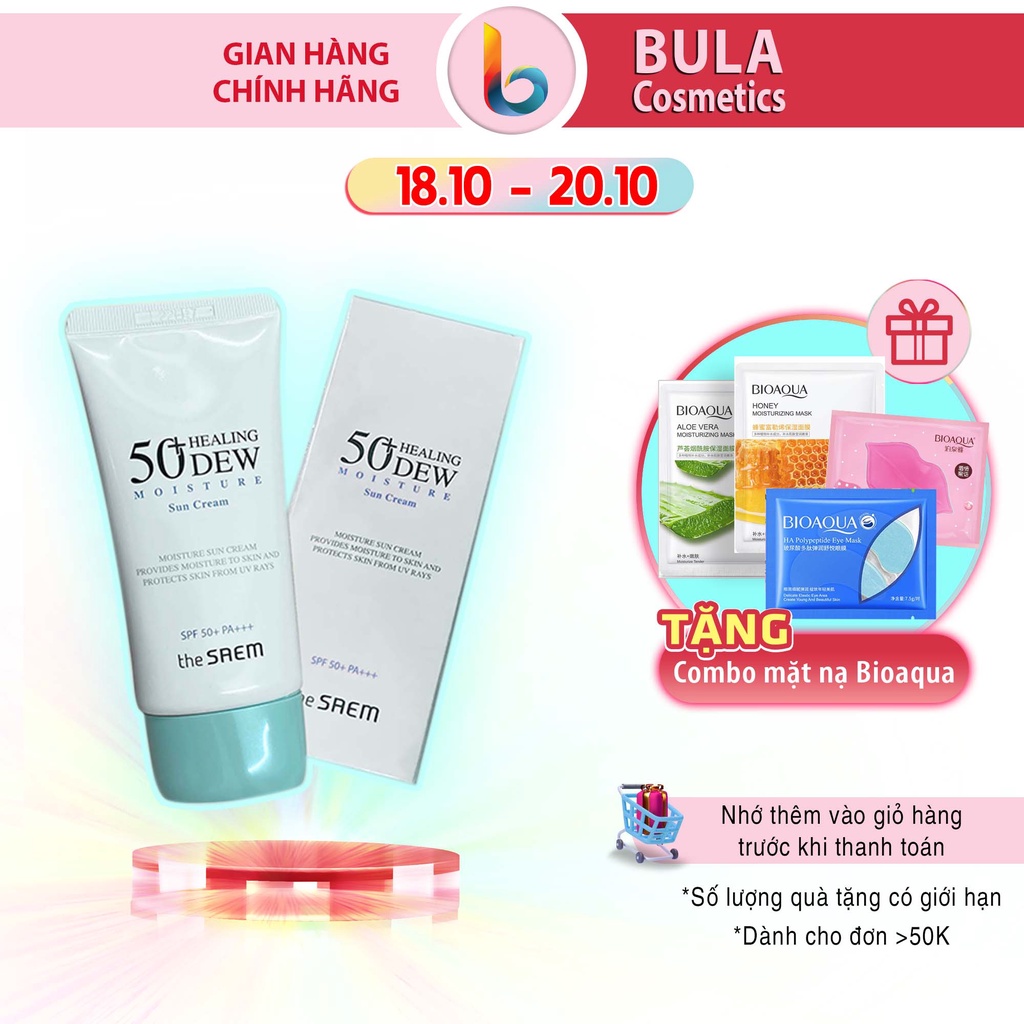 Kem Chống Nắng THE SAEM Healing Dew Moisture Sun Cream SPF50+ PA+++ Bảo Vệ Da, Dưỡng Ẩm, Làm Dịu Da (50ml)