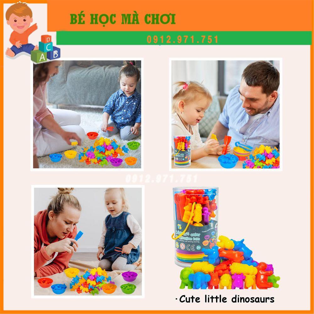 Bộ Đồ Chơi Phân Loại Động Cơ Màu Cầu Vồng Cho Bé