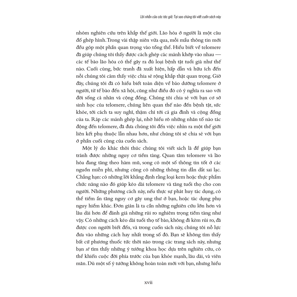 Sách - Hiệu Ứng Telomere: Giải Pháp Đột Phá Để Sống Trẻ, Khỏe, Và Ngăn Ngừa Lão Hóa (Trẻ)
