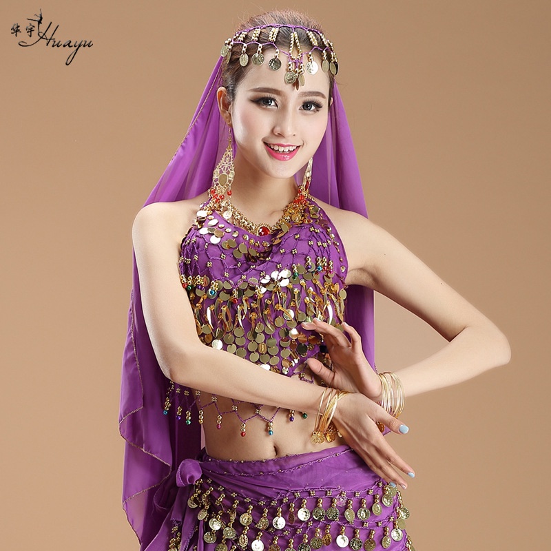 Trang Phục Múa Bụng Ấn Độ Đính Kim Sa Nhiều Màu Sắc