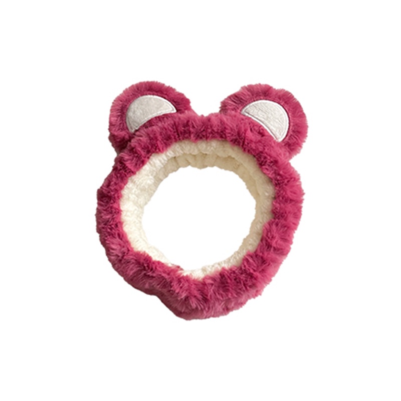 Băng Đô Cài Tóc Rửa Mặt Hình Gấu Dâu Tây Dễ Thương