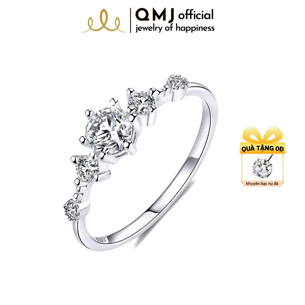 Nhẫn bạc nữ đẹp Snow Princess nạm đá lấp lánh QMJ - Q379