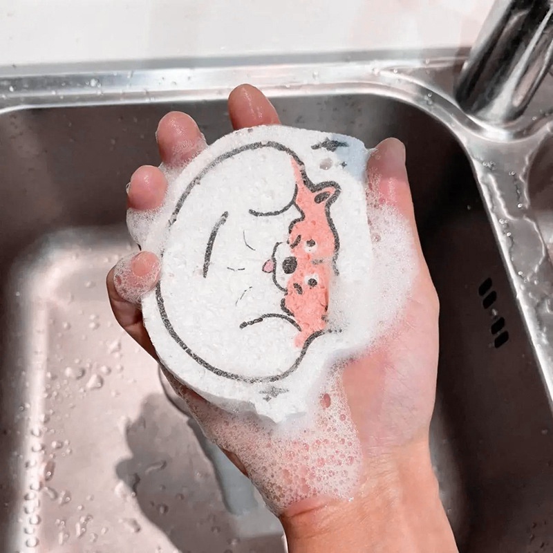 Miếng Bọt Biển Rửa Chén Bằng Gỗ Nén Thấm Hút Nước Lớn MM