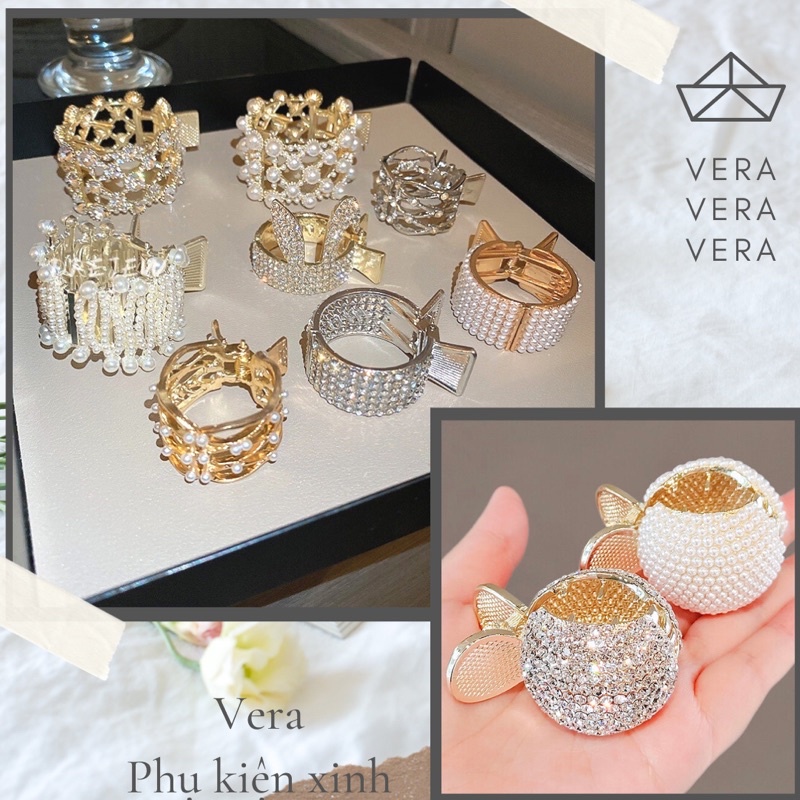 Kẹp Tóc Nữa Đầu Đính Đá, Kẹp Tóc Càng Cua Mẫu Mới.