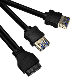 PC Case 20Pin to 2 Port USB 3.0 Front Panel Cable Adapter with Fixed Foot