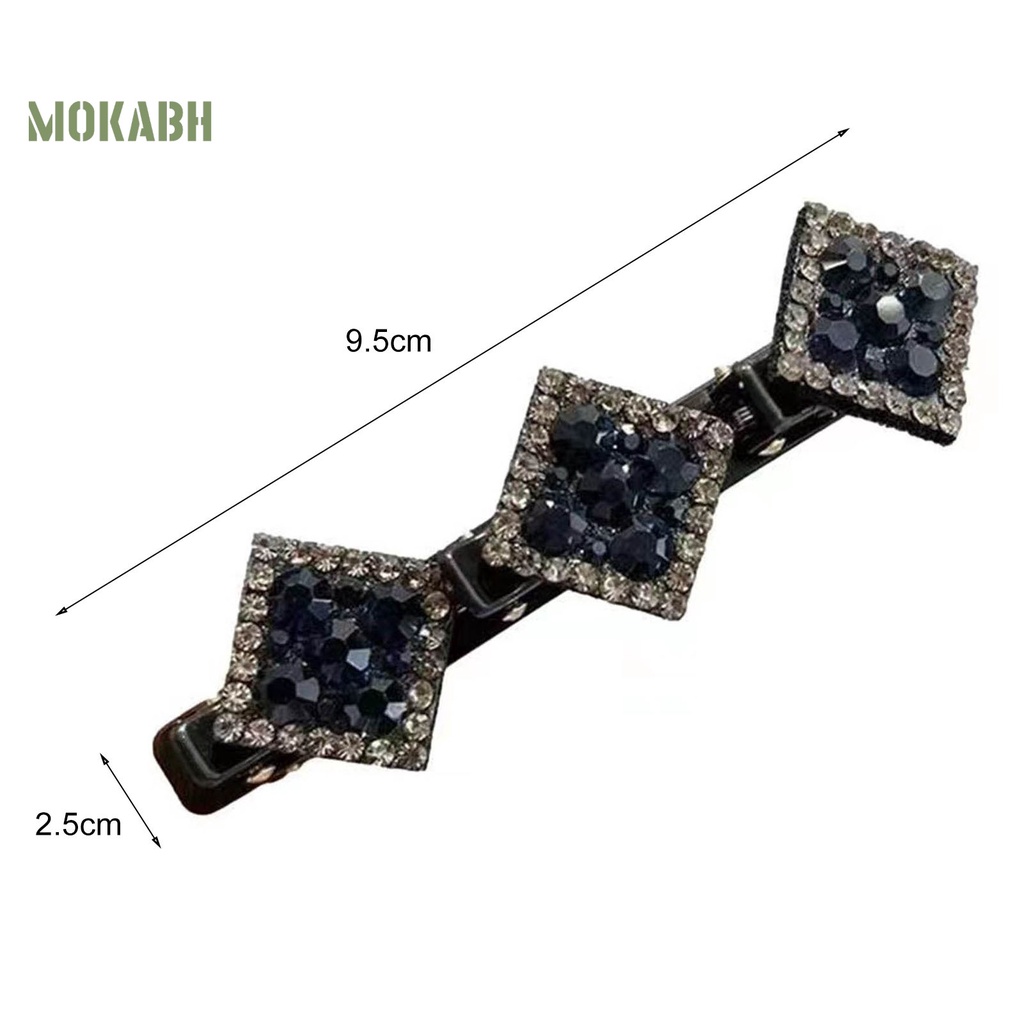 Set 1 / 2 Kẹp Tóc Hai Lớp Đính Đá Lấp Lánh Thanh Lịch Phong Cách Hàn Quốc