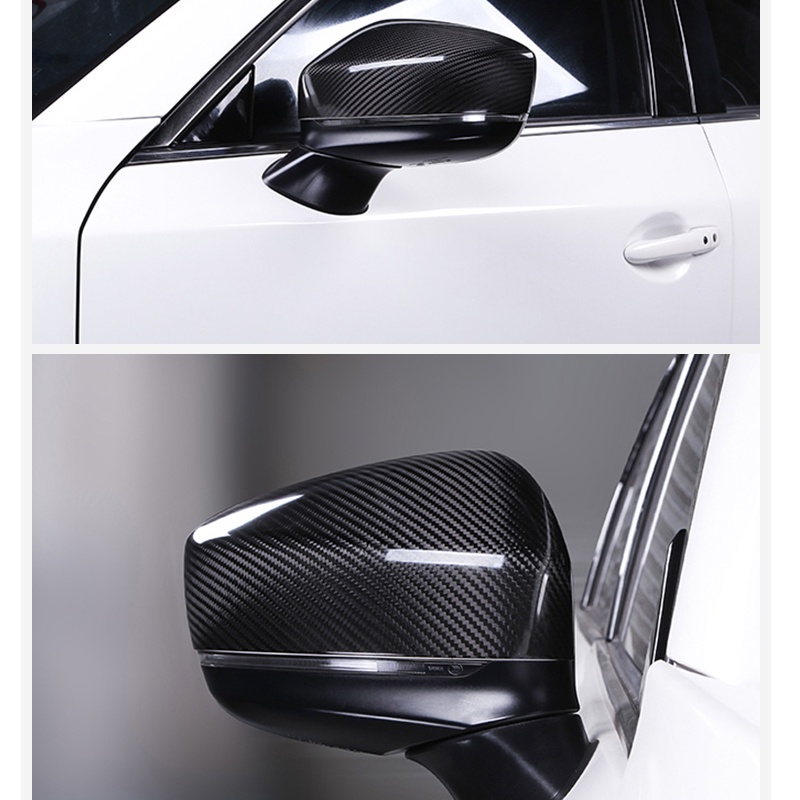 Ốp Gương Chiếu Hậu Bằng Sợi Carbon Màu Đen Bóng Cho Mazda CX9 CX8 CX5