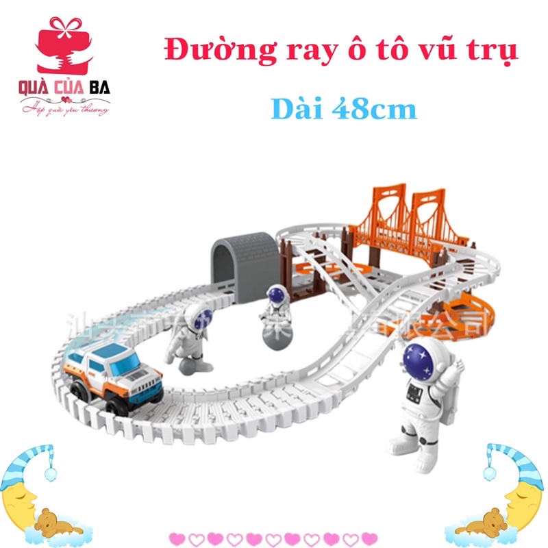Bộ lắp ghép đường ray vũ trụ, có ô tô, có chướng ngại vật
