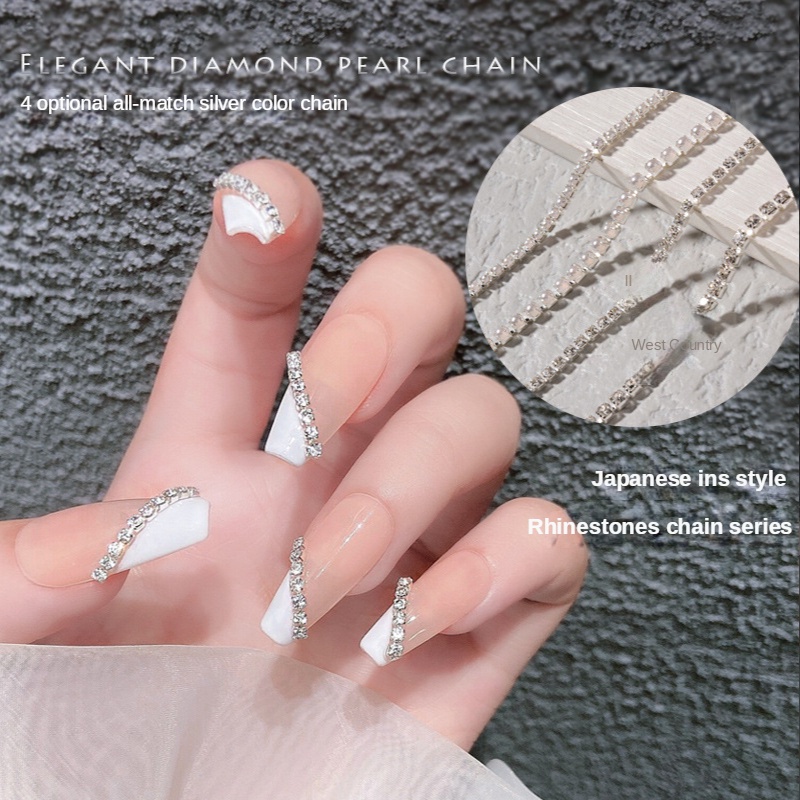 Dây chuyền khoan móng tay Nhật Bản / có thể cắt Dây chuyền trang trí móng tay tự làm bằng tay