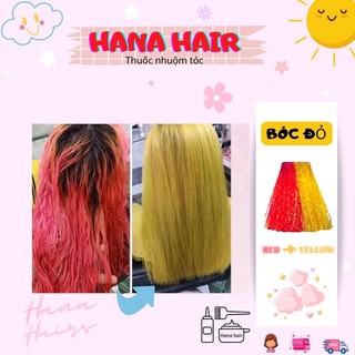 Thuốc nhuộm bóc đỏ ,bóc màu tóc đỏ ,loại bỏ hạt màu ẩn trong tóc, khử màu nhuộm đỏ ra nền tóc nâu, kèm găng tay hanahair
