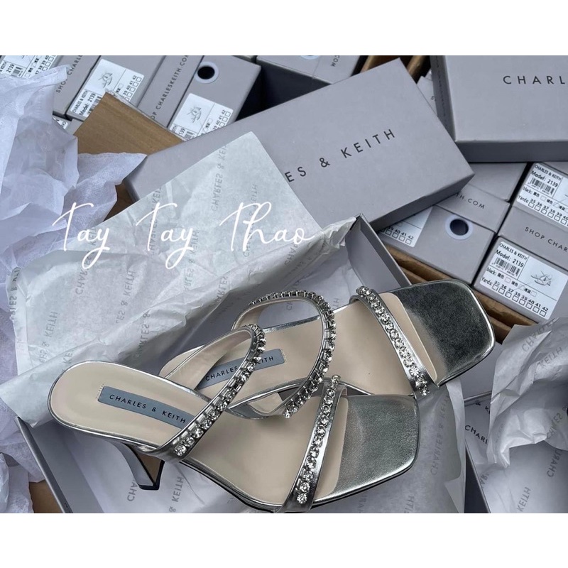 Giày Cao Gót CNK Cao 9cm Quai Đính Đá FullBox Chuẩn Hãng