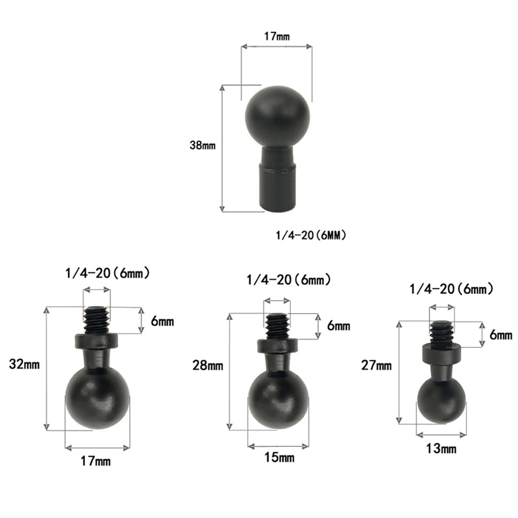 Đầu Chuyển Đổi XT-XINTE 17 / 20 / 25mm Đầu Bi 1 / 4 Chuyên Dụng Cho Máy Ảnh / Điện Thoại