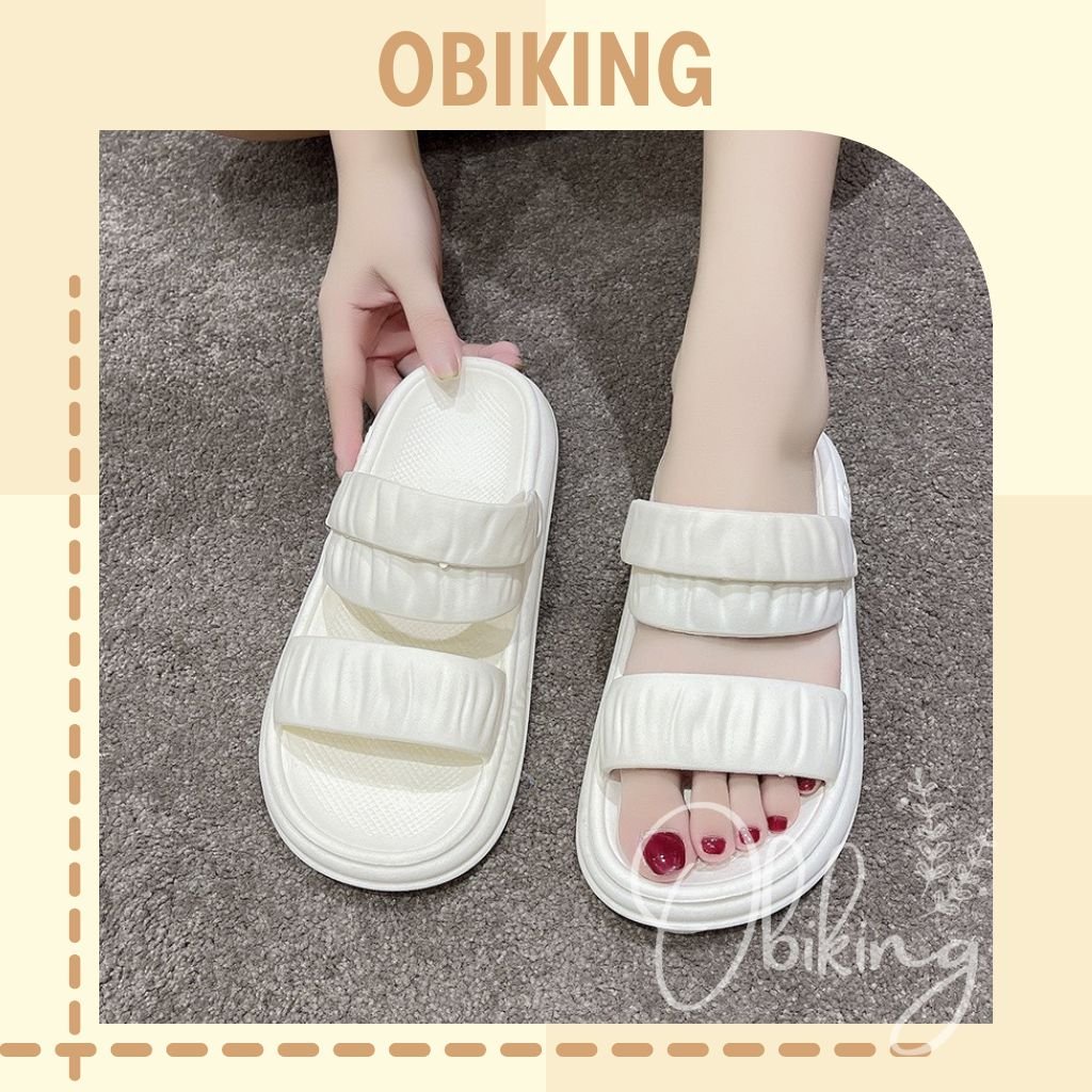 Dép sandal nhún bánh mì đế cao, dép quai hậu nữ đi học đi chơi siêu êm