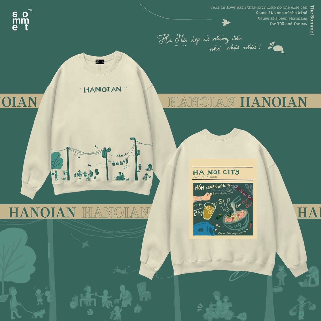 Áo sweater nỉ dày dặn Hanoian ver 2022 - SW03