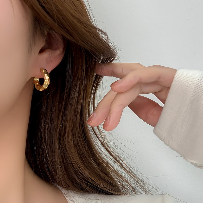 Bông Tai Kim Loại Màu Sắc Đơn Giản Phong Cách Âu Mỹ