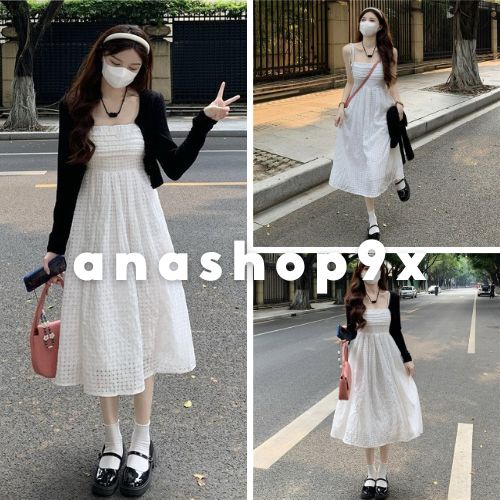 Đầm 2 dây tiểu thư dáng dài style hàn quốc ANASHOP9X