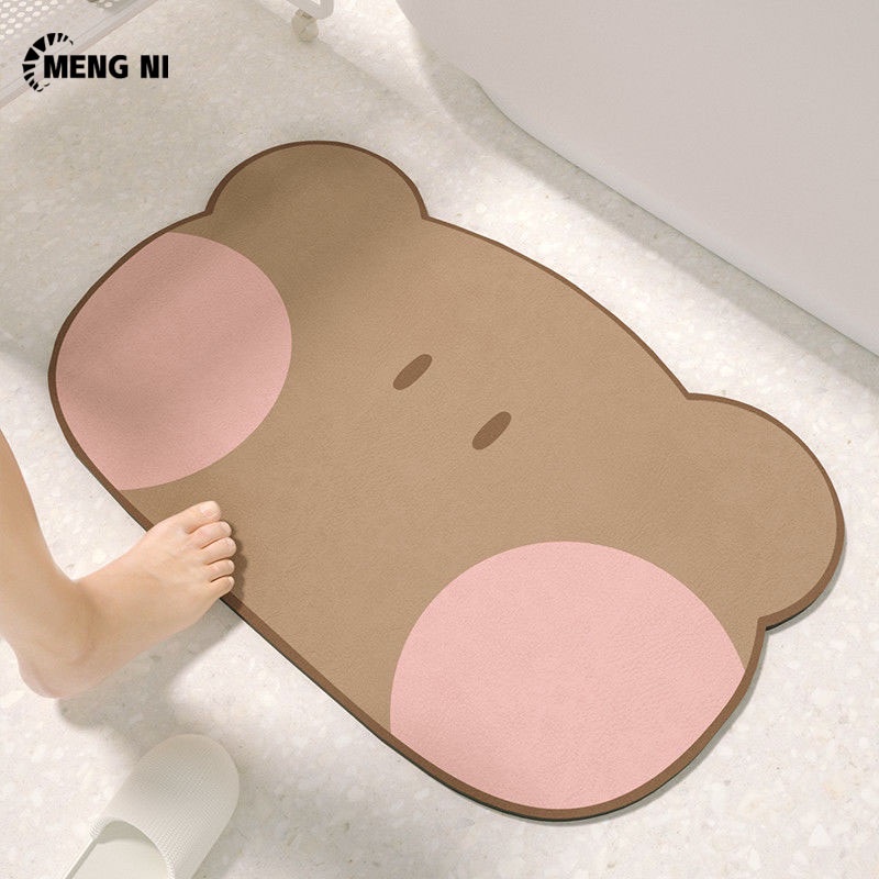 Tấm thảm chùi chân MENGNI lót sàn mềm mại thấm hút nước nhanh khô chống trượt sử dụng trong phòng tắm