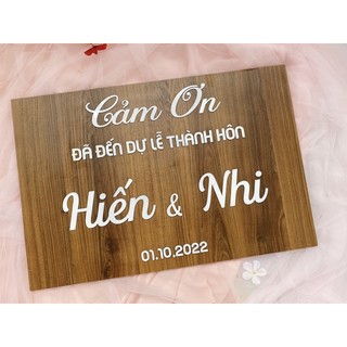 Bảng welcome GỖ, bảng cổng, trang trí khu vực đón khách tiệc cưới hỏi| Wooden welcome sign