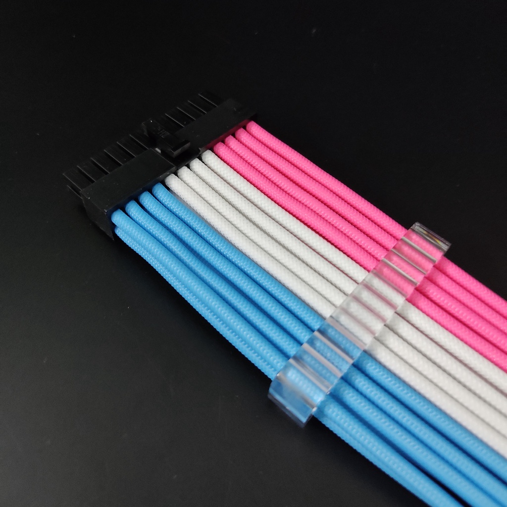 Bộ Dây Nguồn Nối Dài Bọc Dù ColorFul Mod Pro Phiên Bản Uốn Cong Kèm Lược Cố Định - Hàng Fullbox