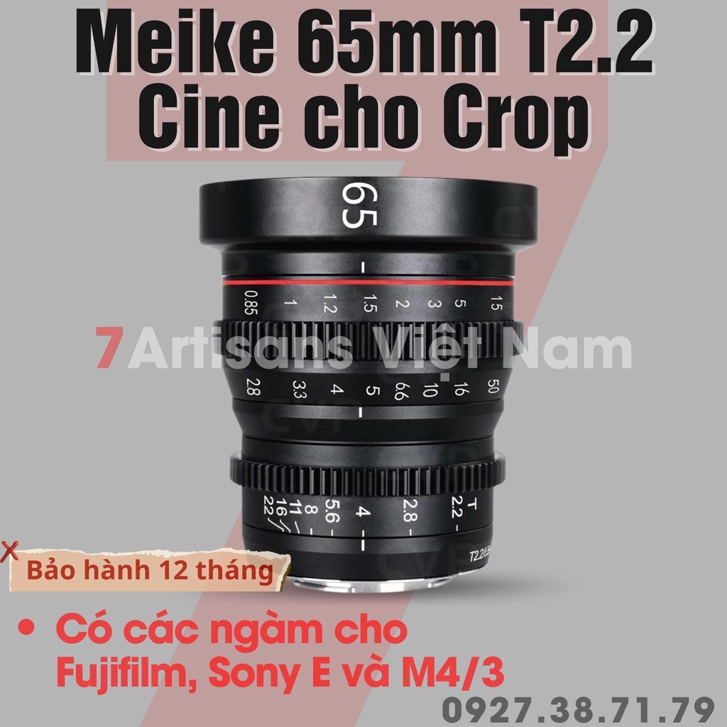 Ống Kính Meike 65mm T2.2 Cine Lens cho M4/3 Olympus/Panasonic/Lumix/BlackMagic , Sony và Fujifilm