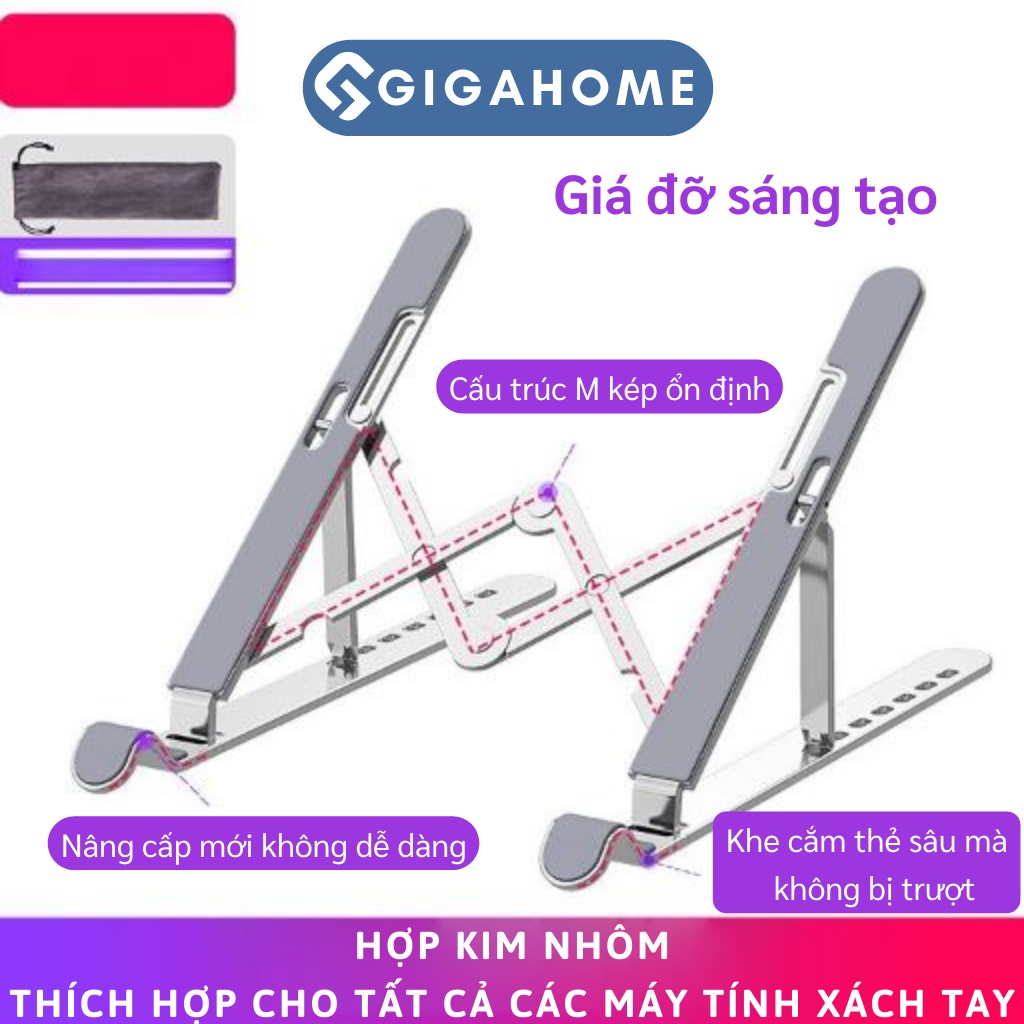 Giá Đỡ Kê Laptop, Máy Tính Bảng GIGAHOME Điều Chỉnh Độ Cao, Chống Mỏi Cổ 10197