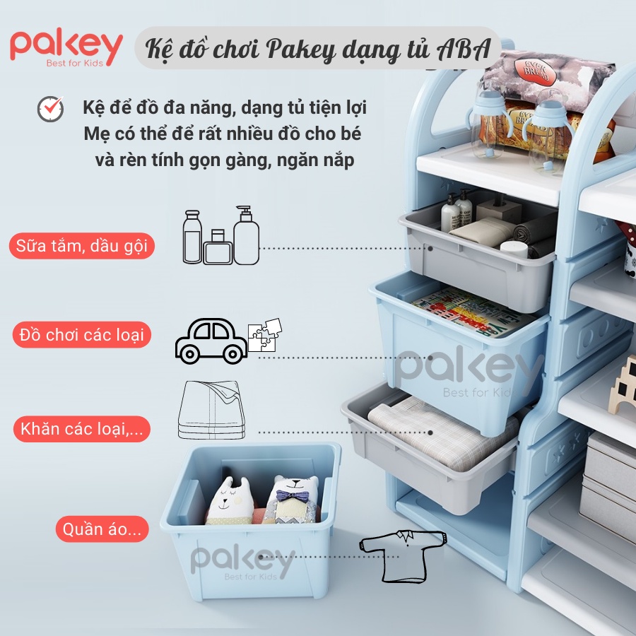 Kệ Đồ Chơi, Kệ Nhựa Đựng Đồ Cao Cấp PAKEY - Giá Để Đồ 11 Hộc Tùy Chỉnh Kiểu Dáng - Nhựa Nguyên Sinh An Toàn